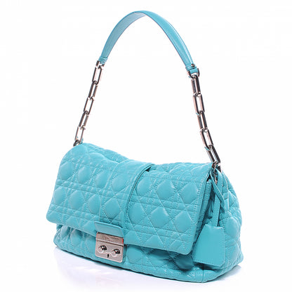 Christian Dior Lambskin Cannage New Lock Flap Bag Turquoise 7 of 13
