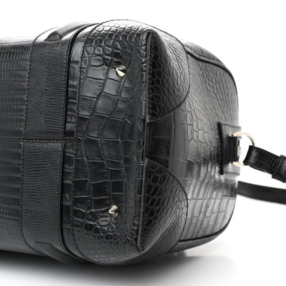 Givenchy Calfskin Crocodile Embossed Medium Lucrezia Black 10 of 14