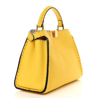 Fendi Cuoio Romano Selleria Chamois Peekaboo Iconic Essentially Satchel Limone Cipria White 2 of 10