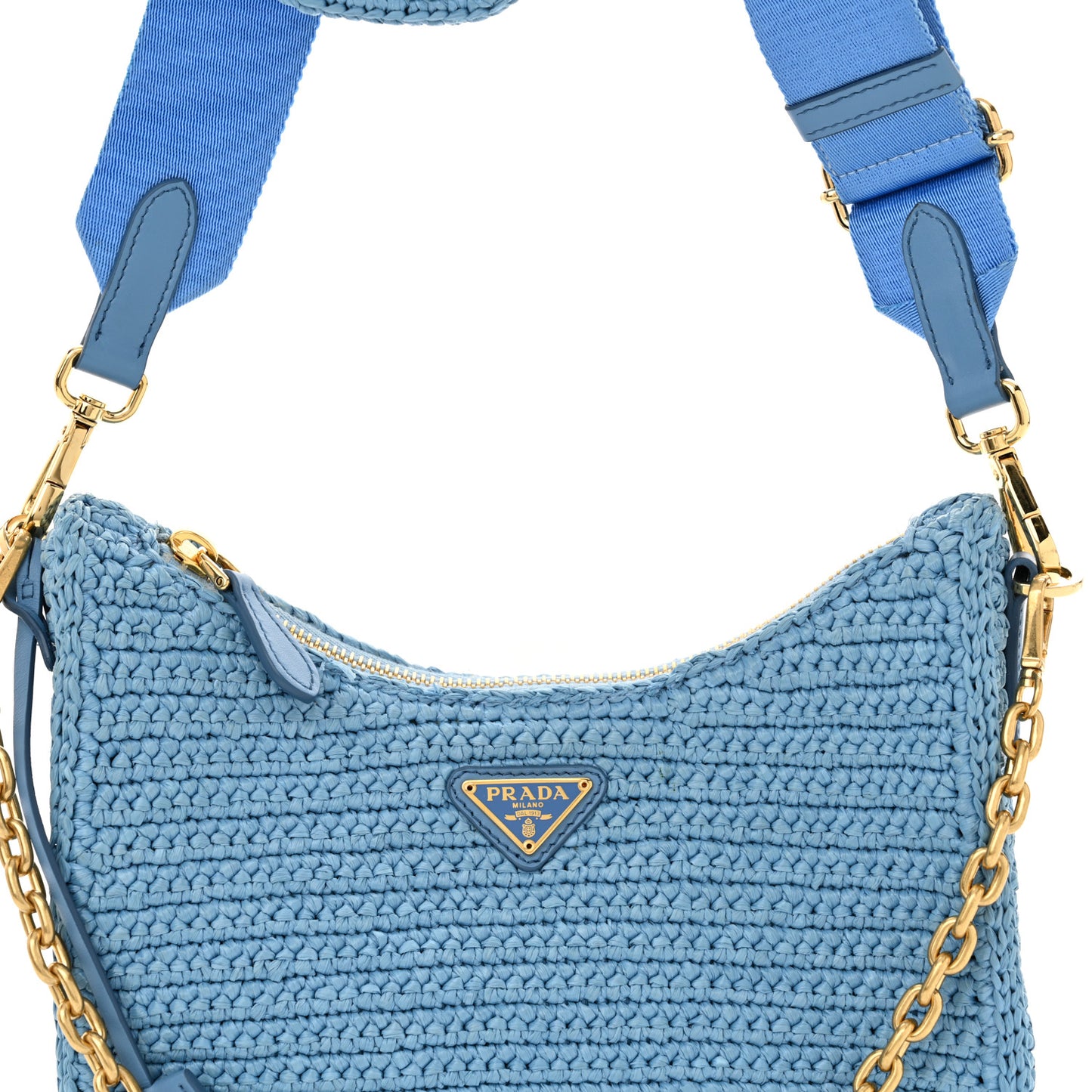 Yarn Raffia Effect Crochet Re-Edition 2005 Shoulder Bag Celeste