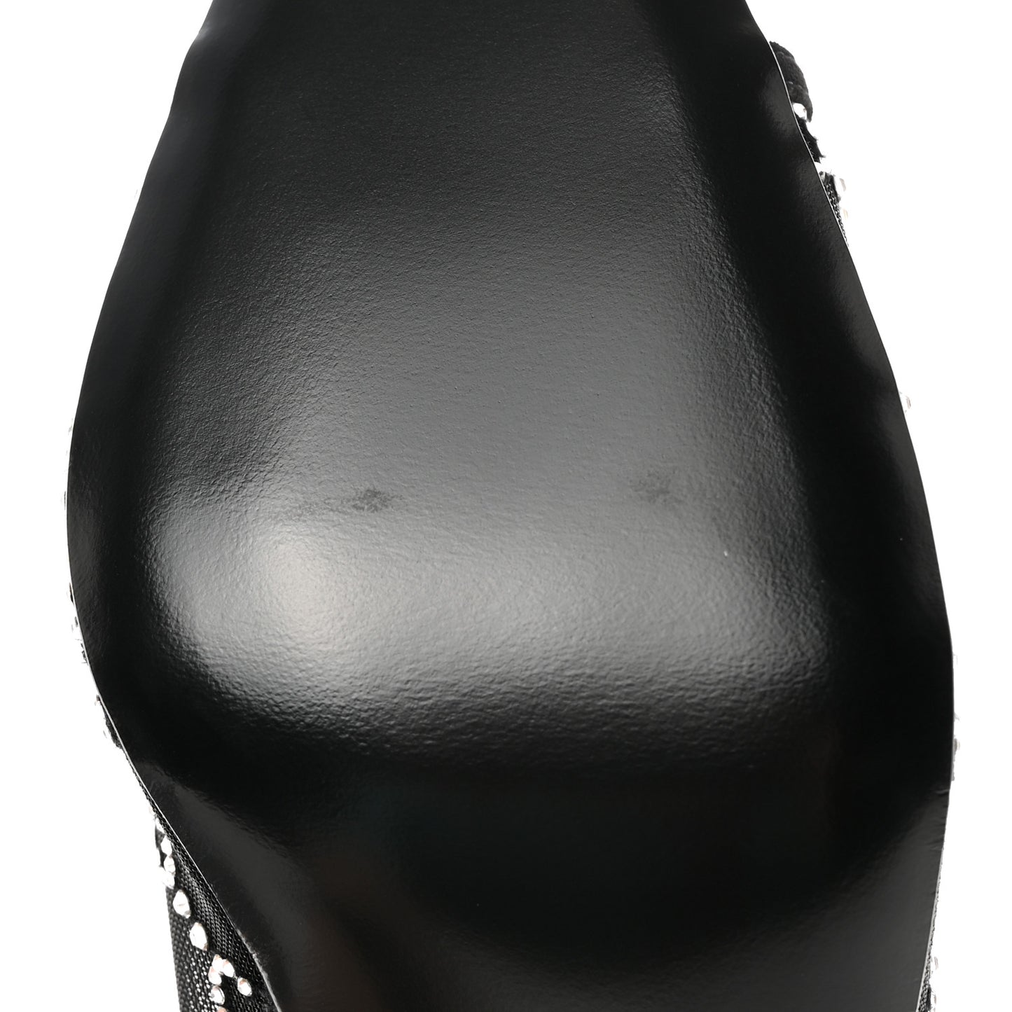 Tela Retino Kid Scamosciato Crystal GG Monogram Square G 95mm Slide Sandals 37.5 Black