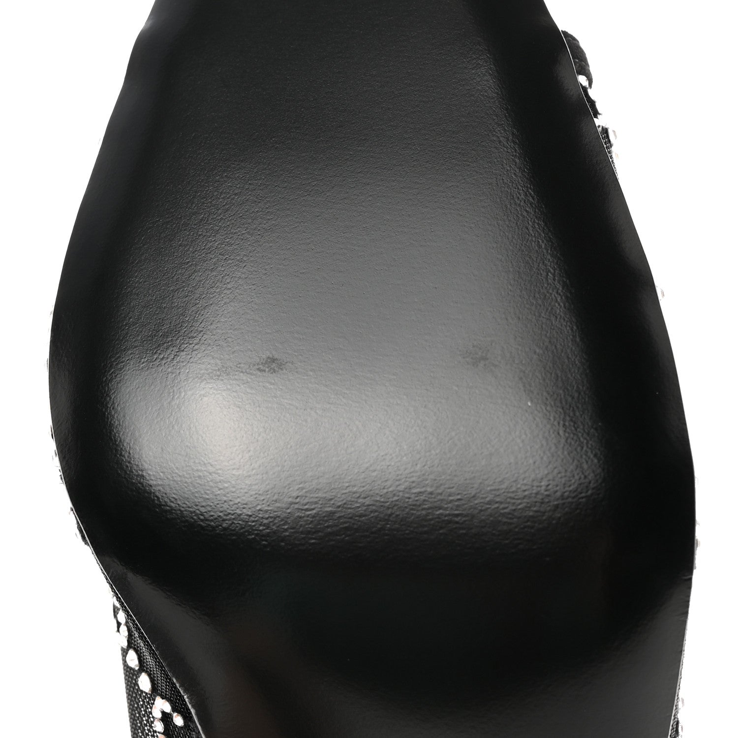 Gucci Tela Retino Kid Scamosciato Crystal GG Monogram Square G 95mm Slide Sandals 37.5 Black 10 of 12