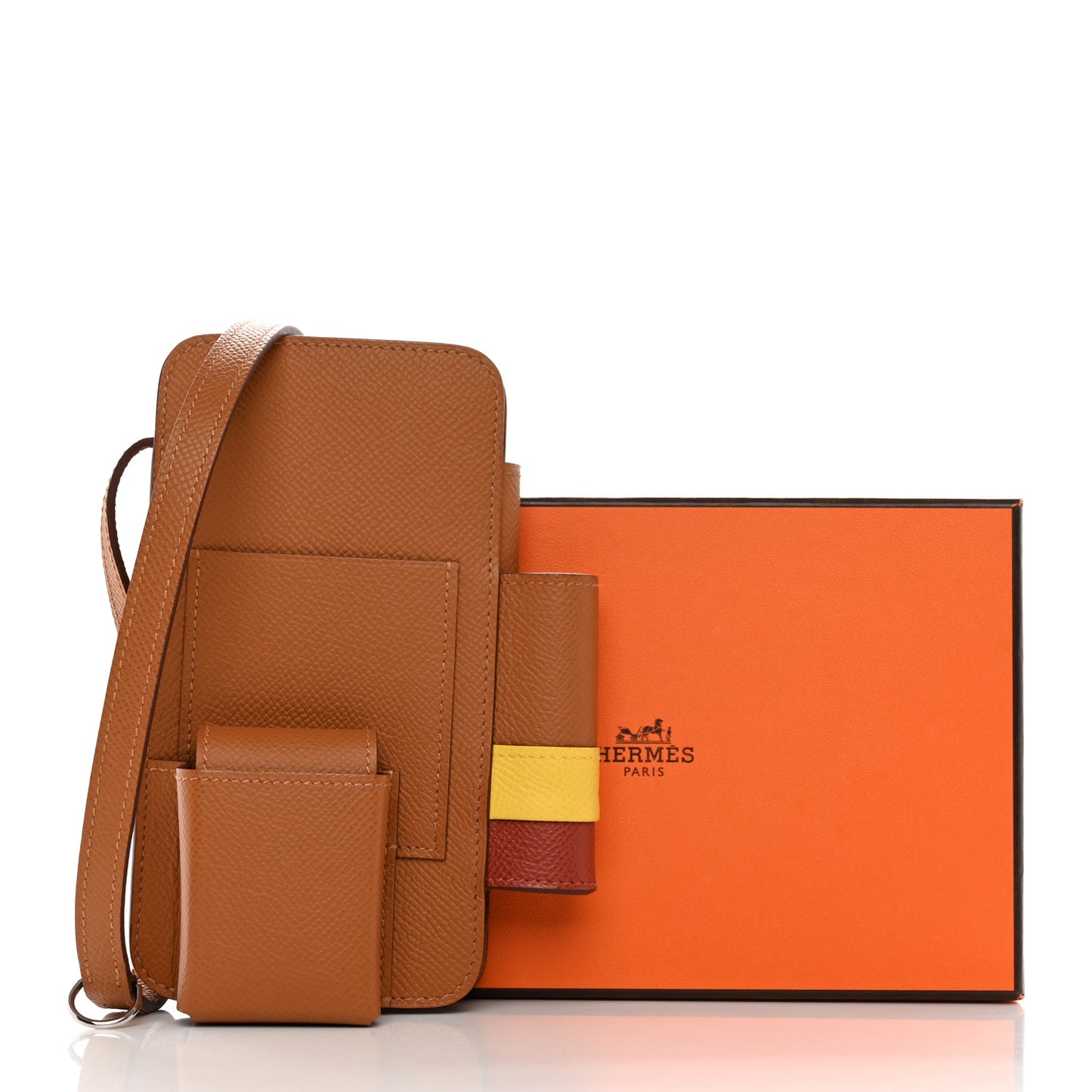 Epsom Hermesway Phone Case Gold Jaune De Naples Rouge Grenat