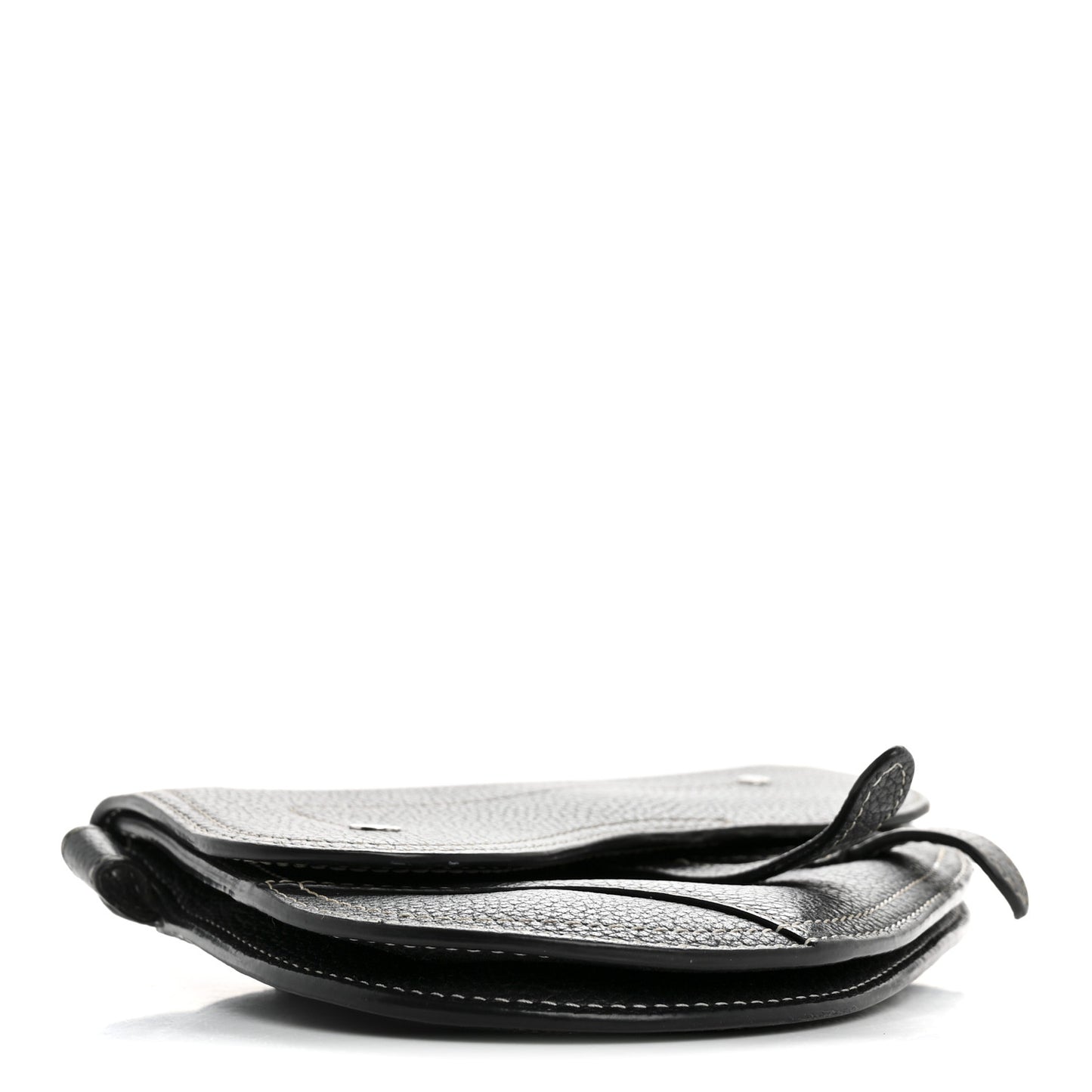 X KAWS Grained Calfskin Saddle Wristlet Black