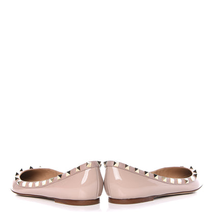 Valentino Garavani Patent Rockstud Ballerina Flats 37.5 Poudre 8 of 17