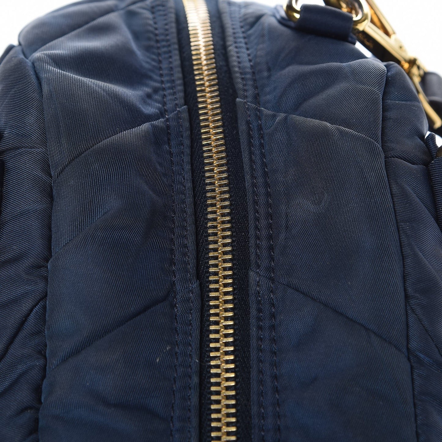 Tessuto Nylon Chevron Quilted Dome Satchel Blue