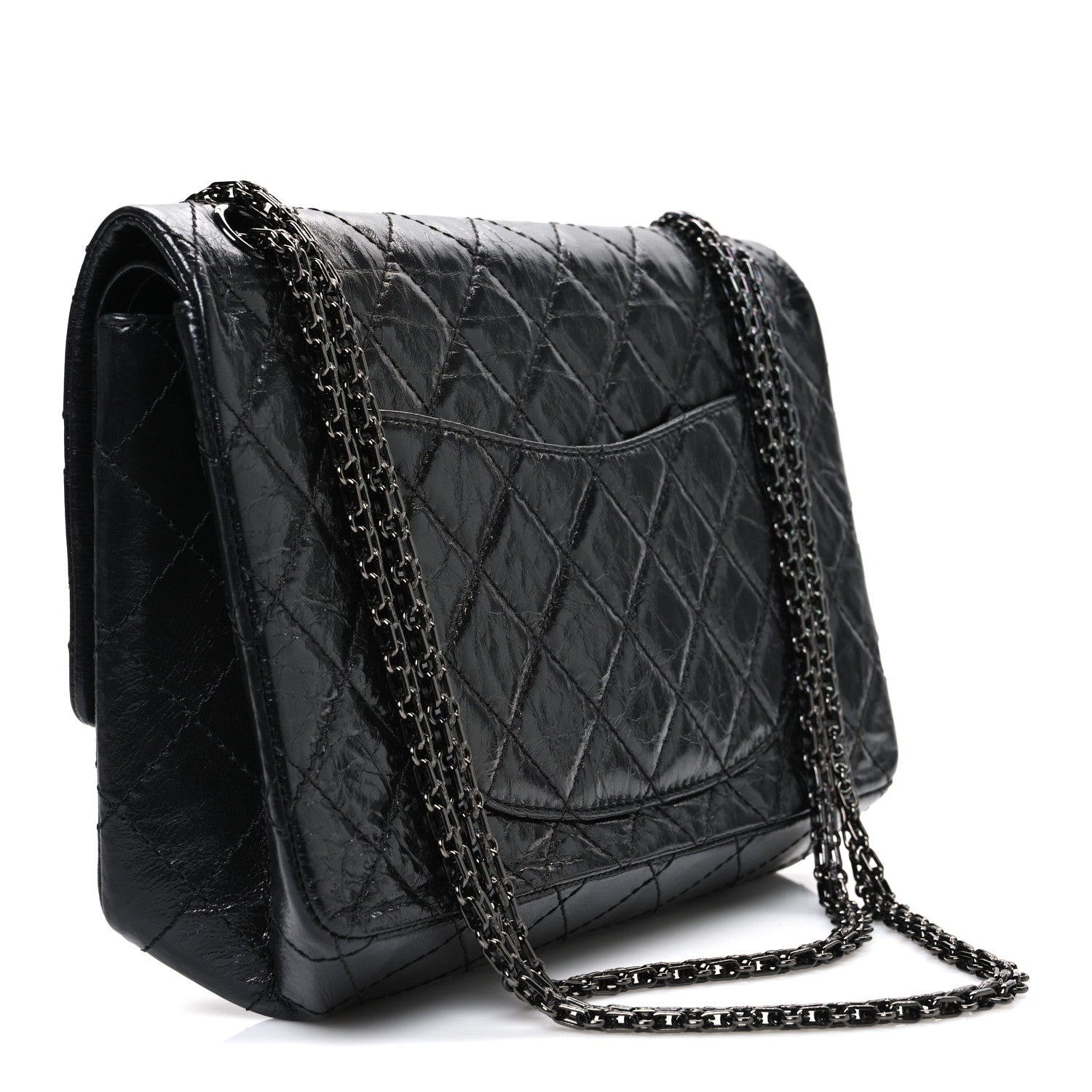 Chanel Metallic Aged Calfskin Quilted 2.55 Reissue 226 Flap So Black 2 of 9