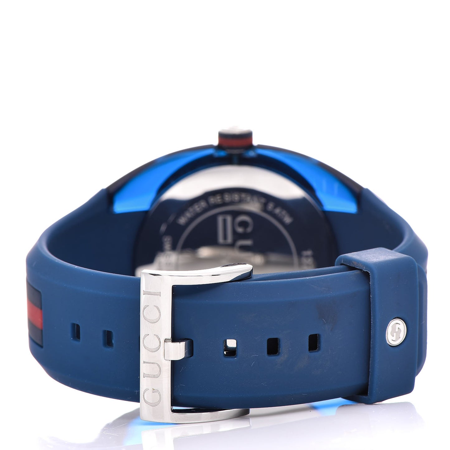 Stainless Steel Rubber 46mm Sync Web Quartz Watch Blue