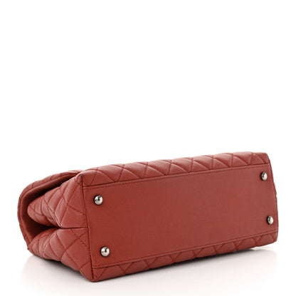 Chanel Caviar Quilted Small Coco Handle Flap Red 4 of 12