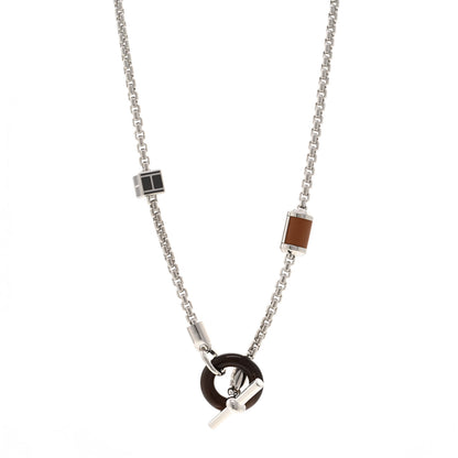Hermes Palladium Buffalo Horn Swift Meli-Melo Necklace Gold 1 of 6