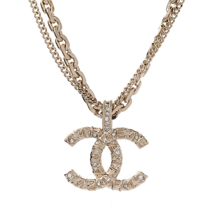 Chanel Crystal CC Multi Strand Chain Necklace Gold 4 of 5