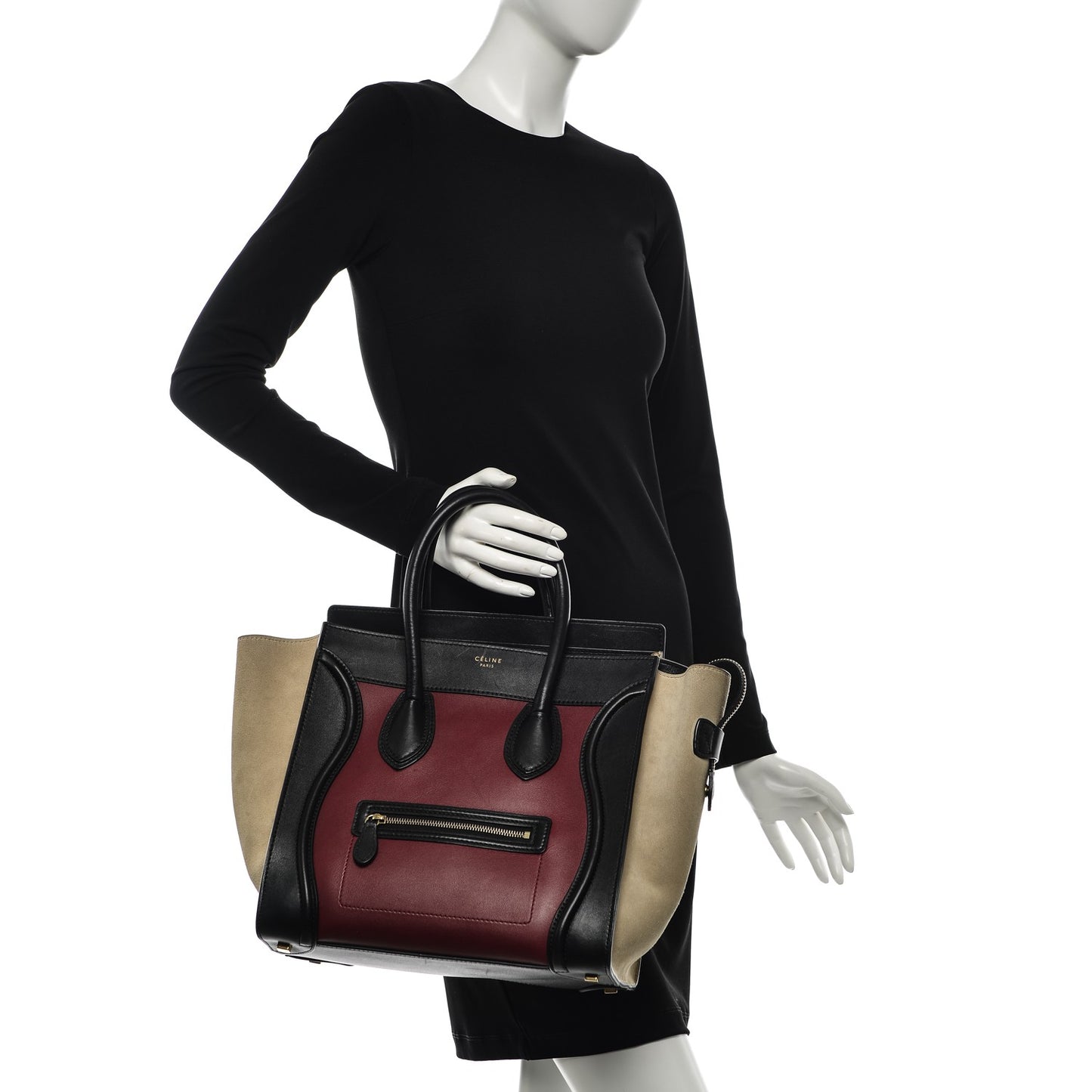 Smooth Calfskin Suede Mini Tri-Color Luggage Rust