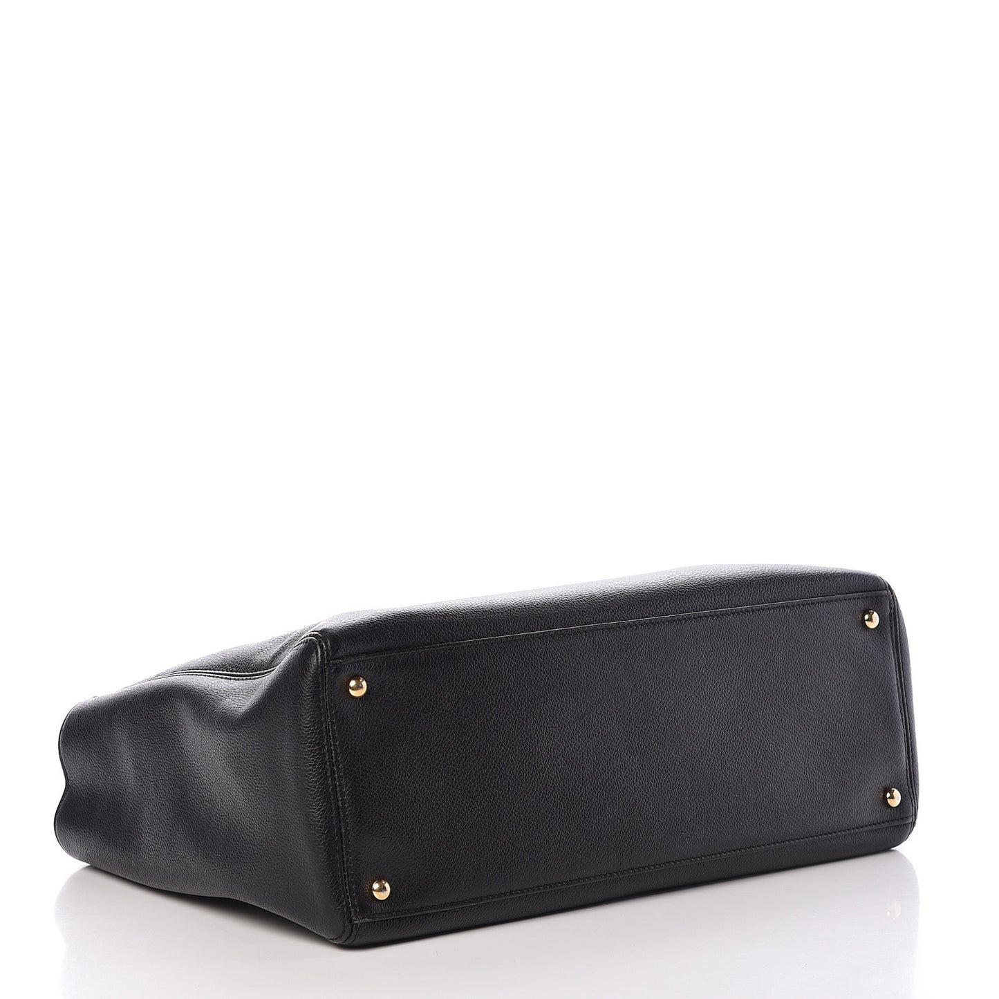 Calfskin Cerf Executive Shopper Tote Black