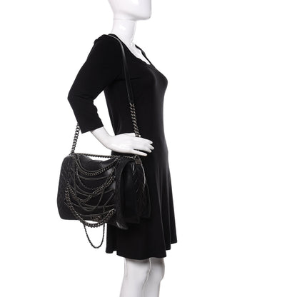 Chanel Calfskin Enchained XL Boy Flap Black 2 of 9