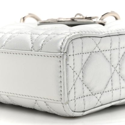 Christian Dior Metallic Lambskin Cannage Medium Lady D-Joy Silver 8 of 11