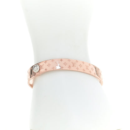 Louis Vuitton Brass Monogram Nanogram Cuff M Pink Gold 2 of 8