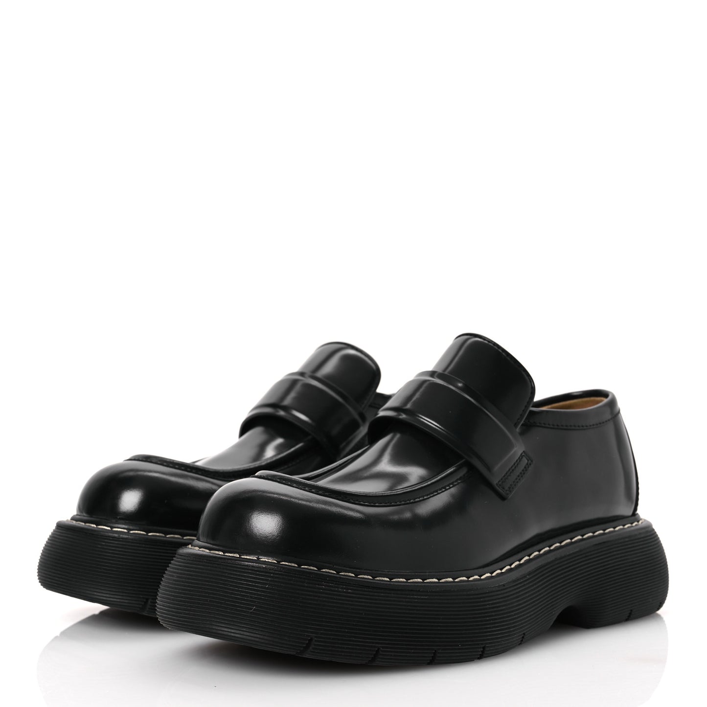 Brushed Calfskin Swell Loafers 41 Black
