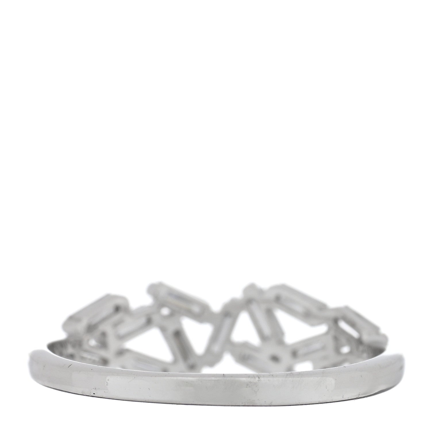 Suzanne Kalan 18K White Gold Diamond Baguette Fireworks Ring 54 7 3 of 4