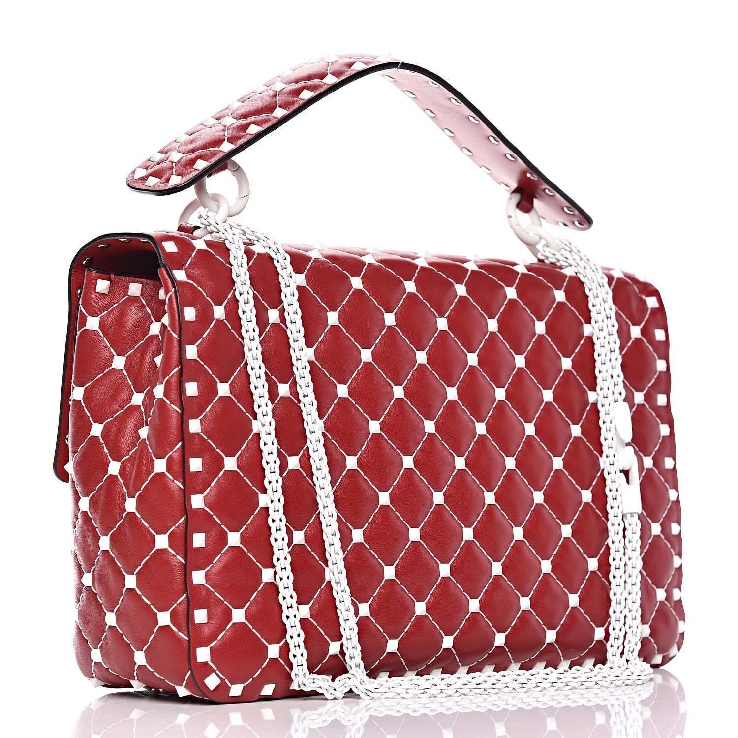 Valentino Garavani Lambskin Large Free Rockstud Spike Shoulder Bag Rosso Valentino 4 of 9