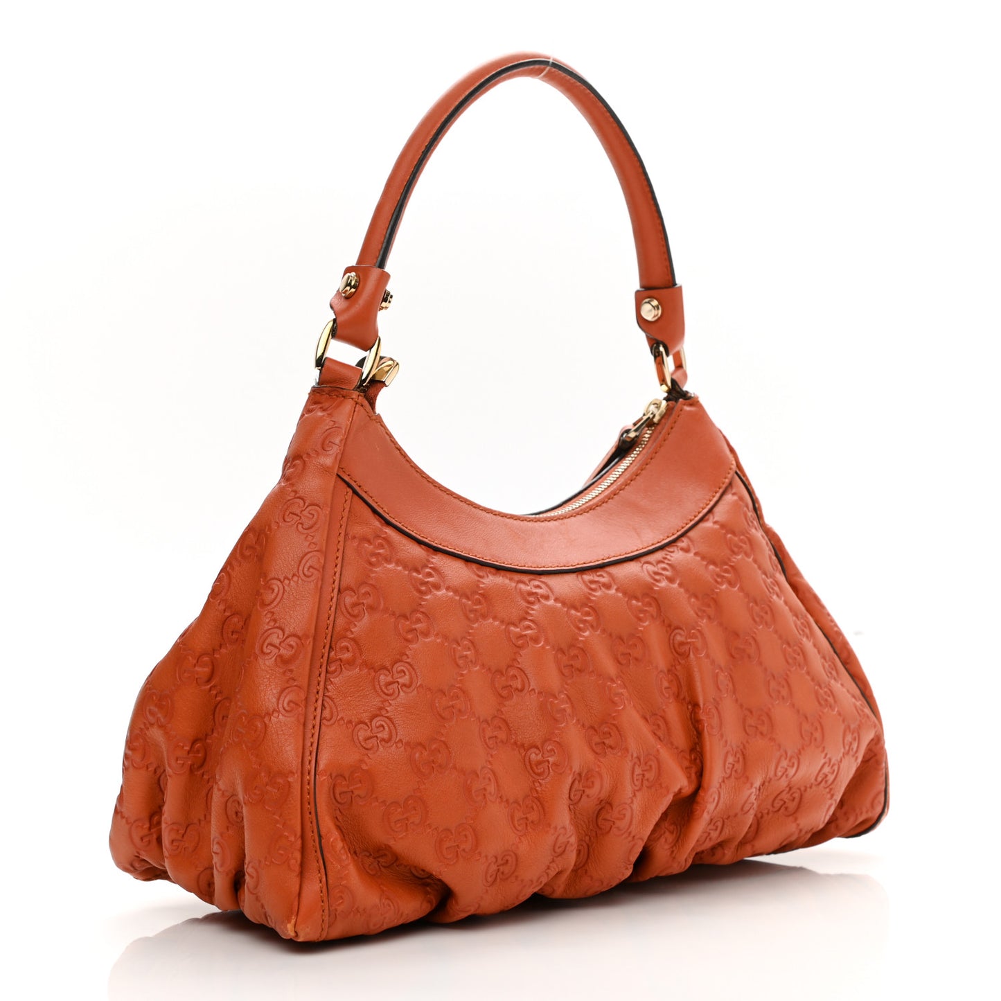 Guccissima Medium D Gold Hobo Orange