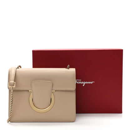 Salvatore Ferragamo Calfskin Thalia Flap Shoulder Bag Macadamia 11 of 11