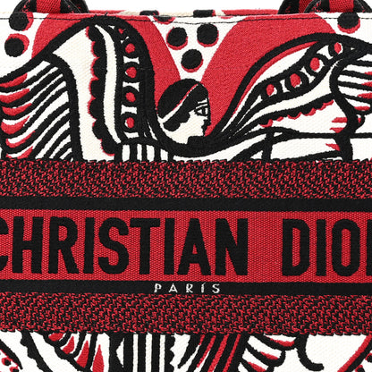 Christian Dior Canvas Embroidered Medium Cupidon Book Tote Latte Multicolor 8 of 10