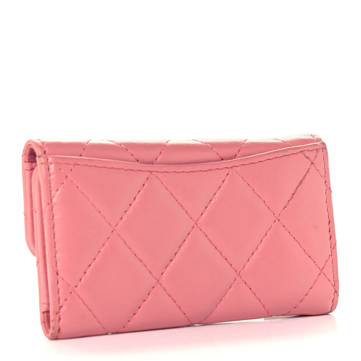 Lambskin Quilted 6 Key Holder Pink
