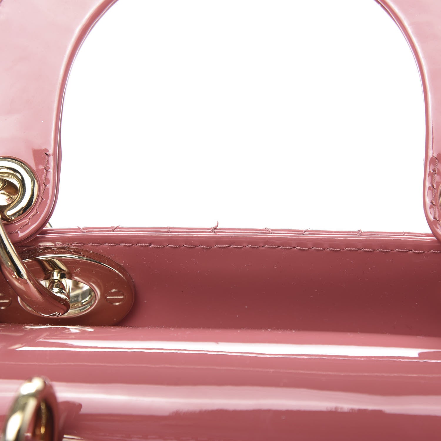 Christian Dior Patent Cannage Mini Lady Dior Pink 7 of 11