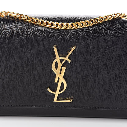 Saint Laurent Grain De Poudre Small Monogram Kate Satchel Black 9 of 9