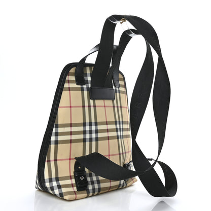 Burberry Canvas House Check Backpack Black 2 of 8