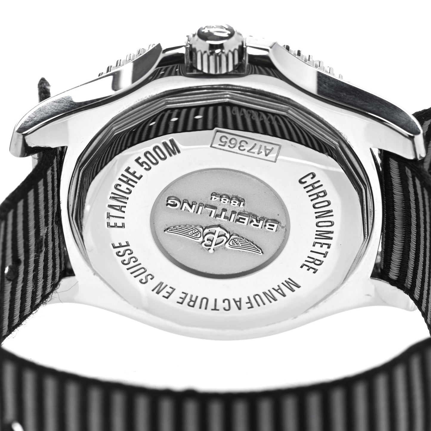Stainless Steel Fabric 42mm Super Ocean Chronometer Automatic Watch Black A17365