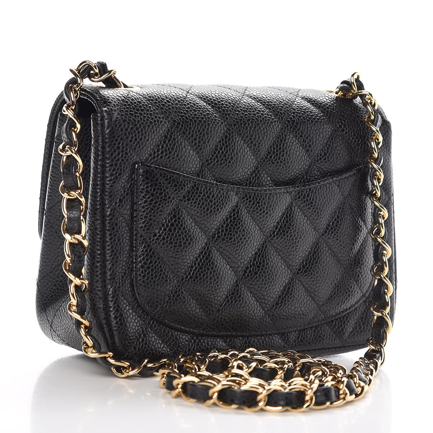 Caviar Quilted Mini Square Flap Black