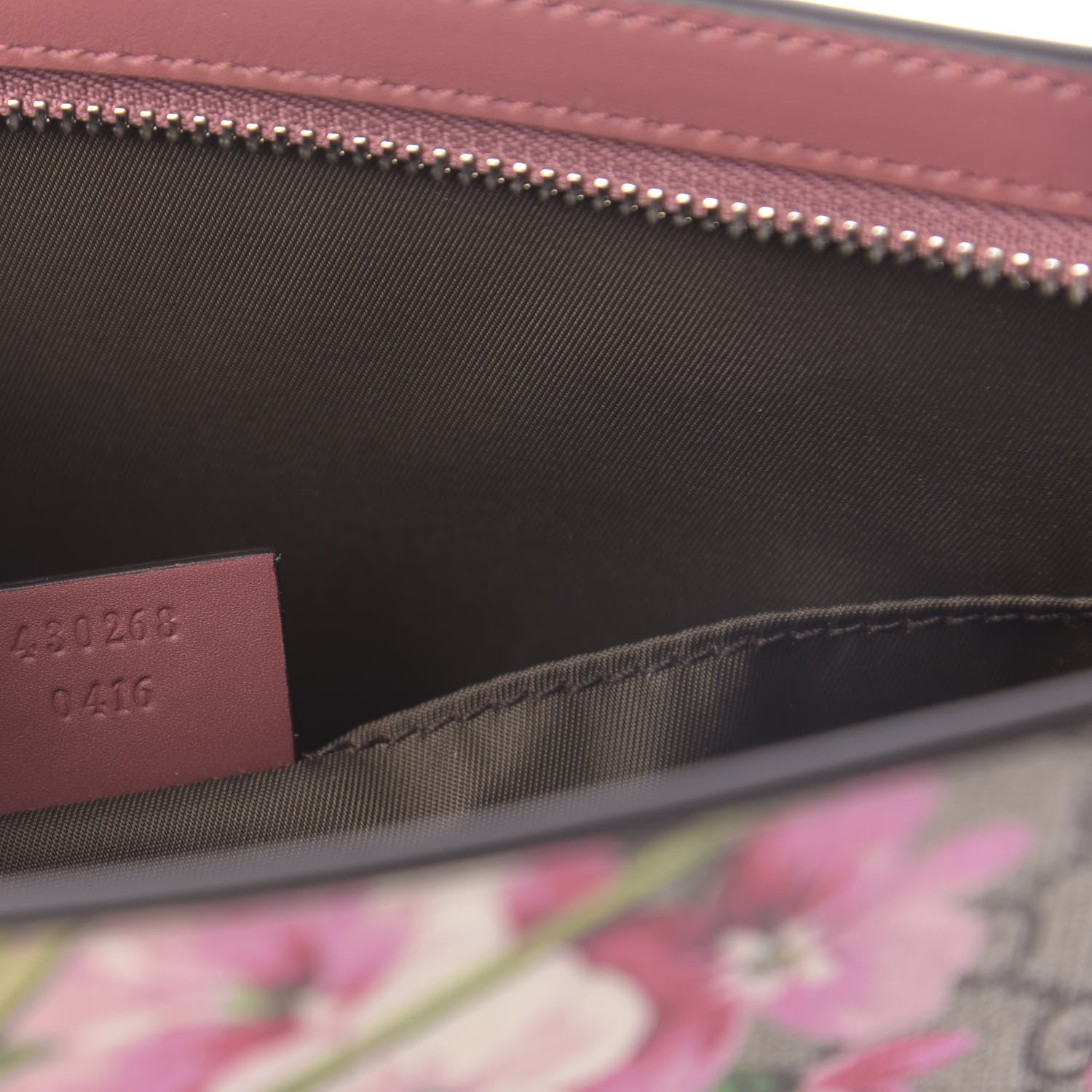 Gucci GG Supreme Monogram Blooms Large Cosmetic Case Beige Multicolor Dry Rose 9 of 11
