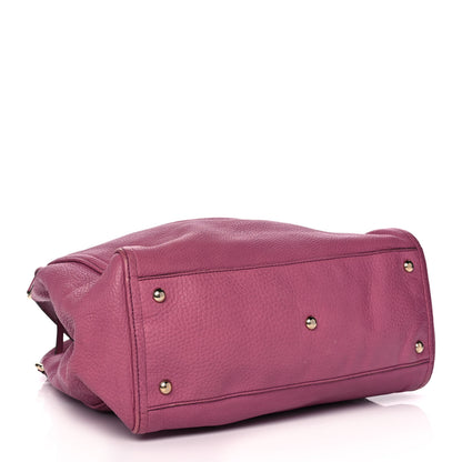 Gucci Pebbled Calfskin Medium Soho Shoulder Bag Peonia Flower 3 of 11