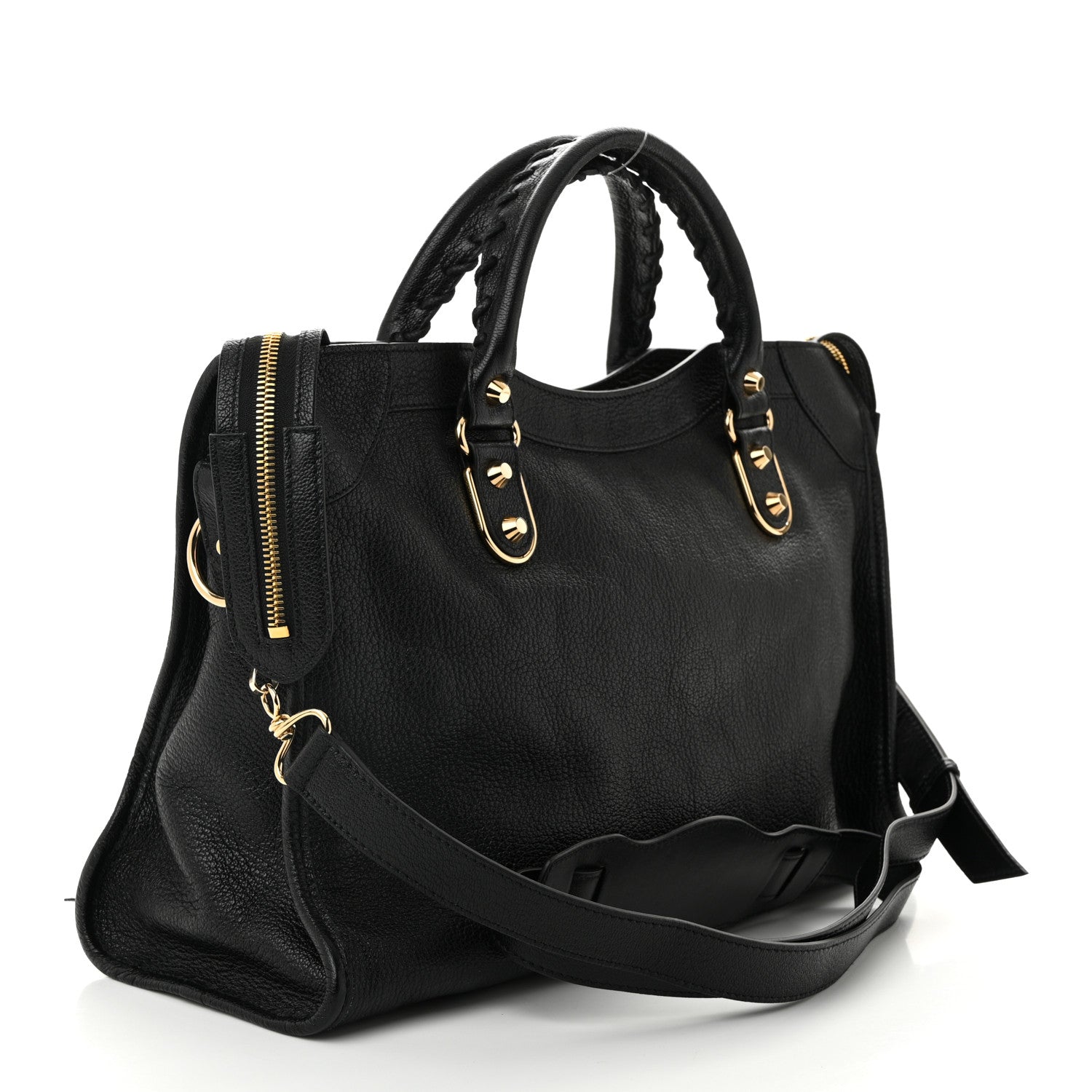 Balenciaga Chevre Gold Metallic Edge Hardware City Black 4 of 11
