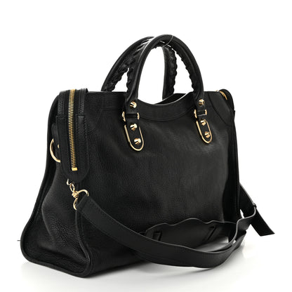 Balenciaga Chevre Gold Metallic Edge Hardware City Black 4 of 11