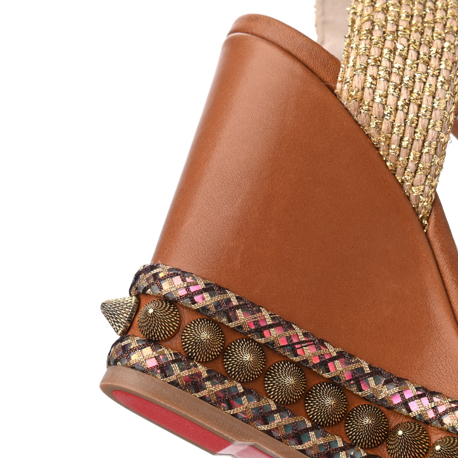 Christian Louboutin Calfskin Cordorella 110 Wedge Sandals 35 Version Cuoio 9 of 14