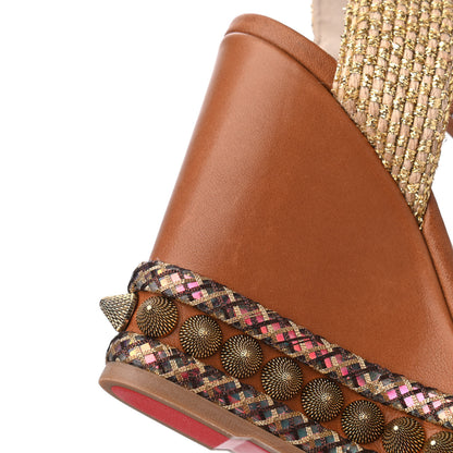 Christian Louboutin Calfskin Cordorella 110 Wedge Sandals 35 Version Cuoio 9 of 14