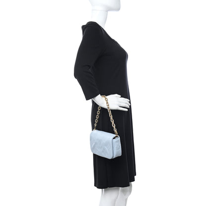 Louis Vuitton Calfskin Bubblegram Wallet On Strap Ice Blue 2 of 10