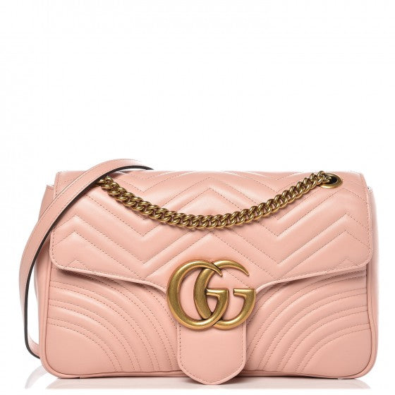Gucci Calfskin Matelasse Medium GG Marmont Shoulder Bag Perfect Pink 1 of 7