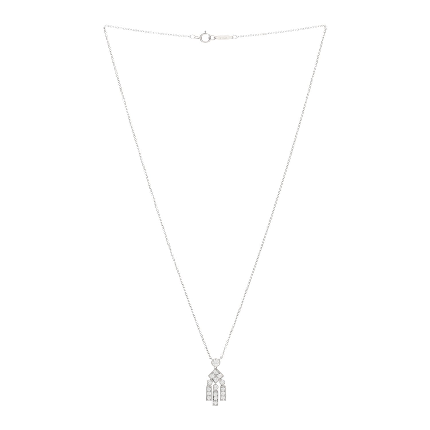 Tiffany Platinum Diamond Legacy Pendant Necklace 2 of 4