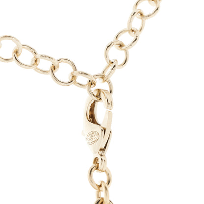 Chanel Metal Crystal Logo Choker Necklace Gold 5 of 6