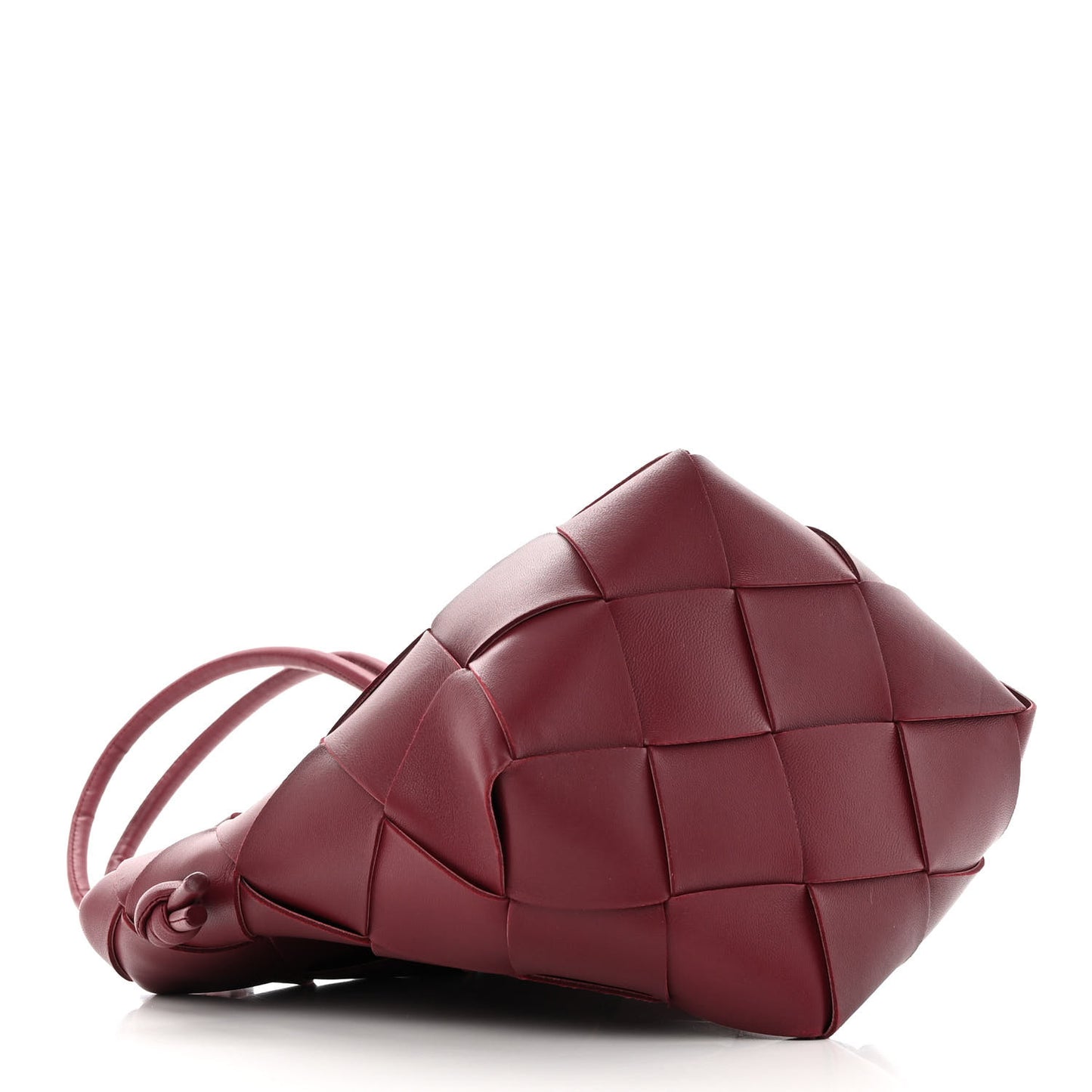 Nappa Maxi Intrecciato Clasp Bucket Bag Bordeaux