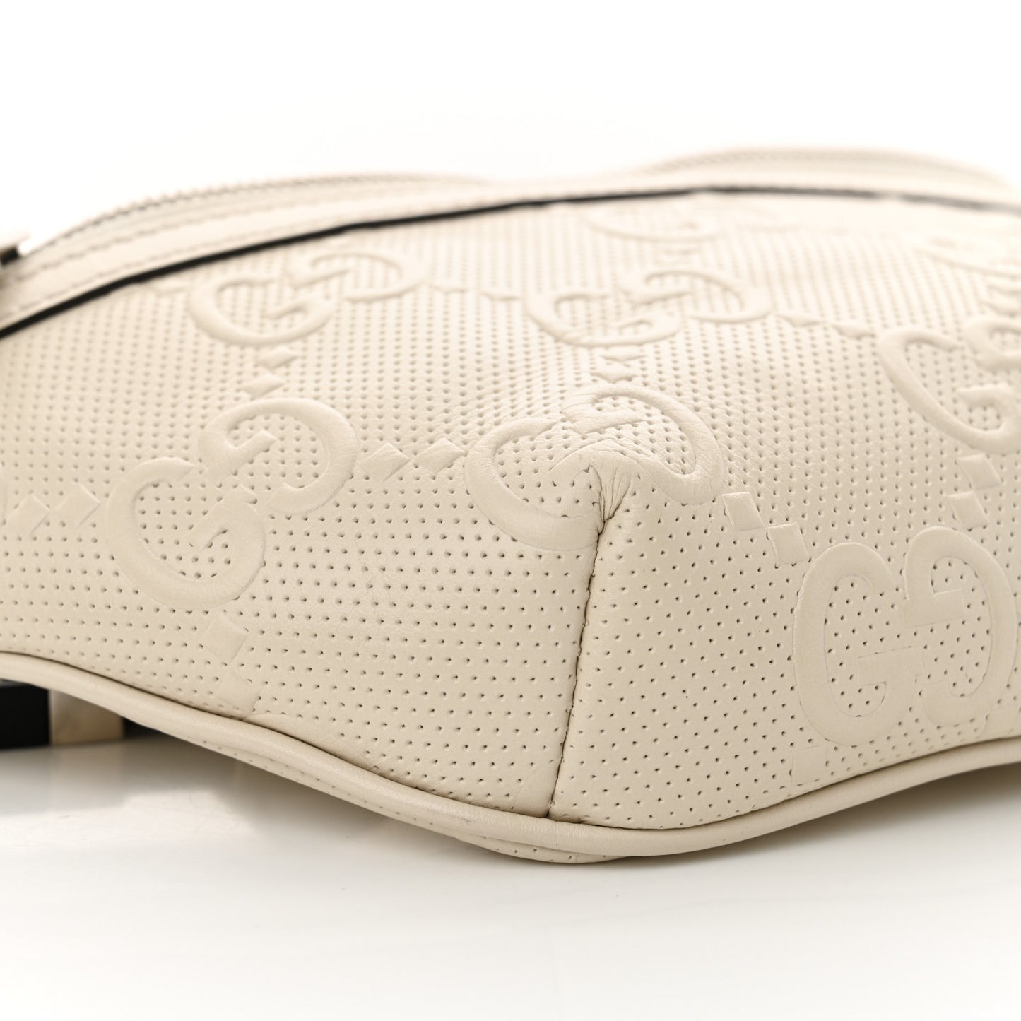 Calfskin GG Tennis Embossed Belt Bag Mystic White