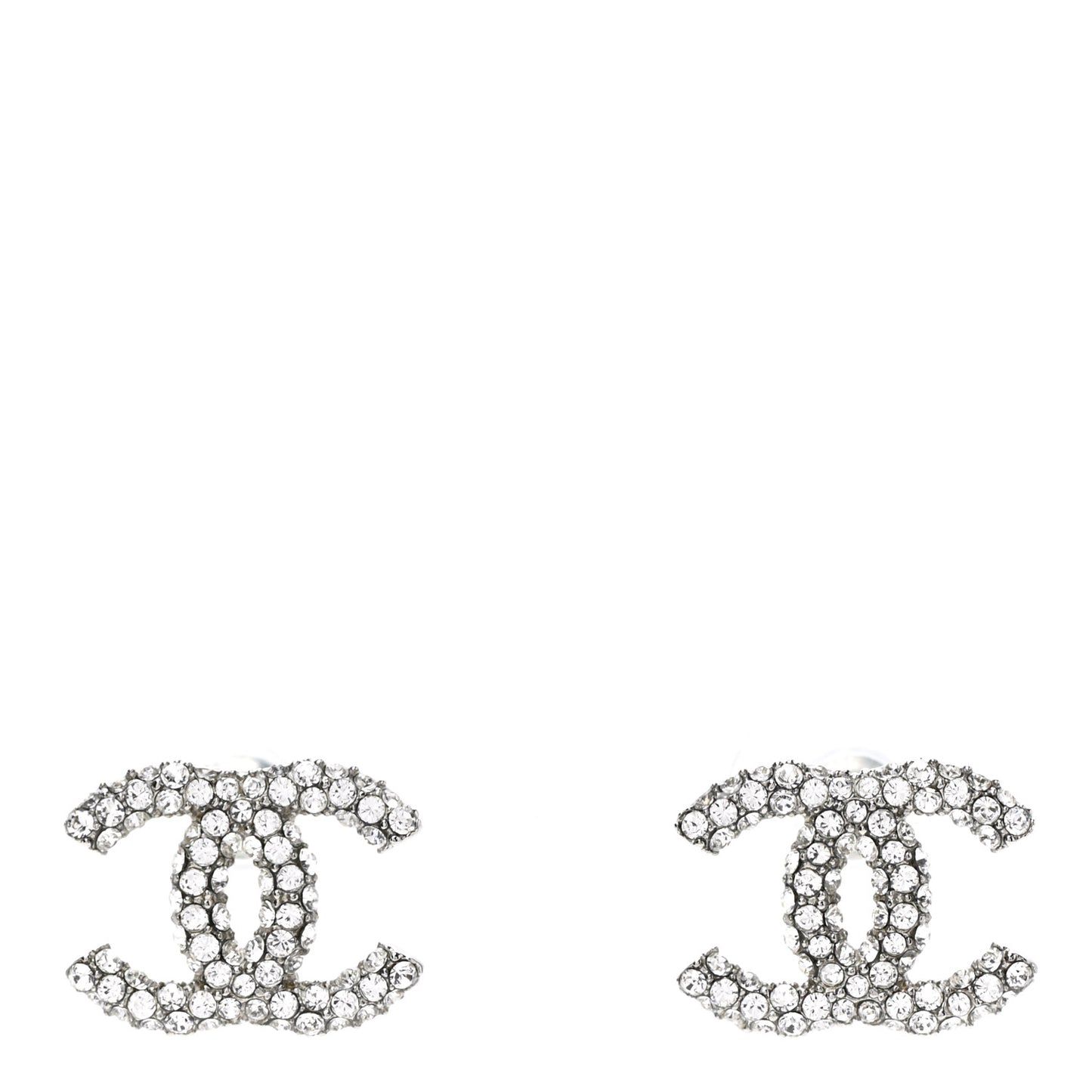 Crystal CC Earrings Silver