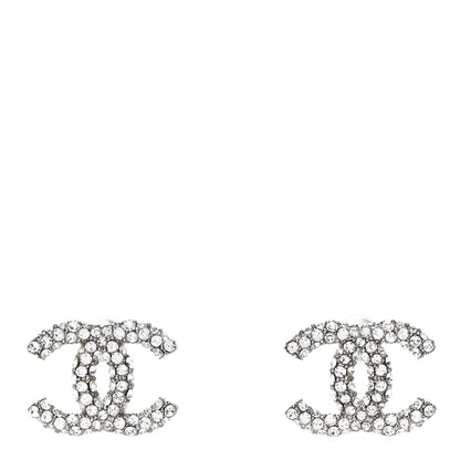 Chanel Crystal CC Earrings Silver 1 of 4