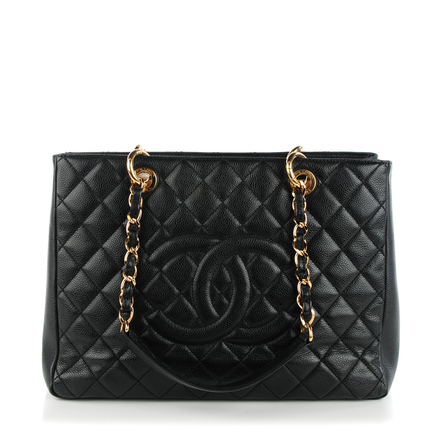 Caviar Quilted Grand Shopping Tote GST Black