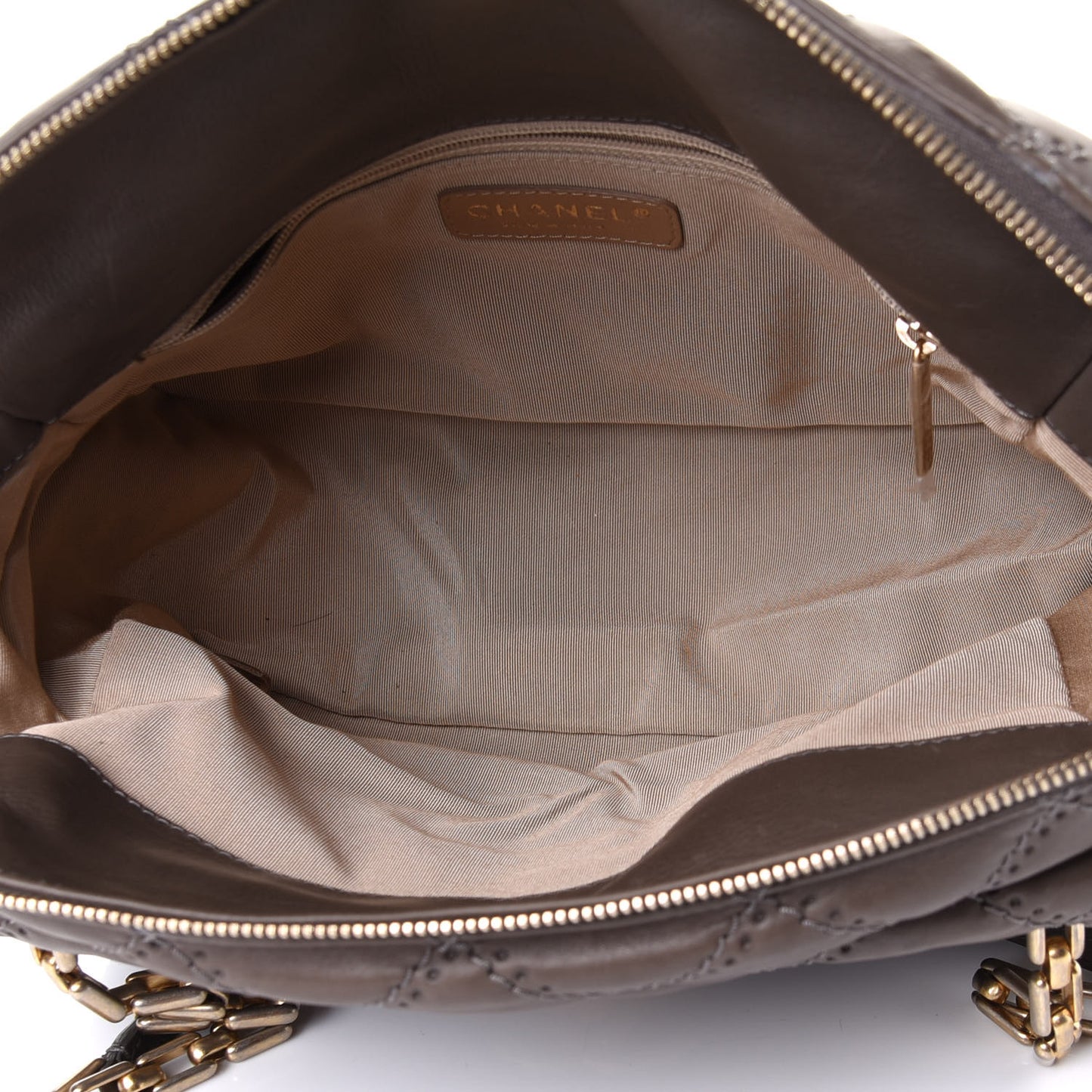 Calfskin Quilted Retro Chain Shoulder Bag Grey