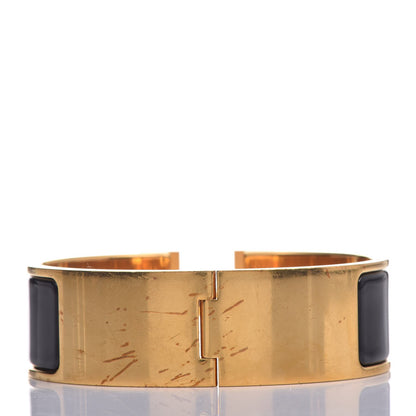 Hermes Enamel Wide Clic Clac H Bracelet GM Black 3 of 7