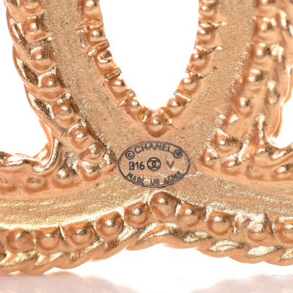 Chanel CC Drop Earrings Matte Gold 3 of 4